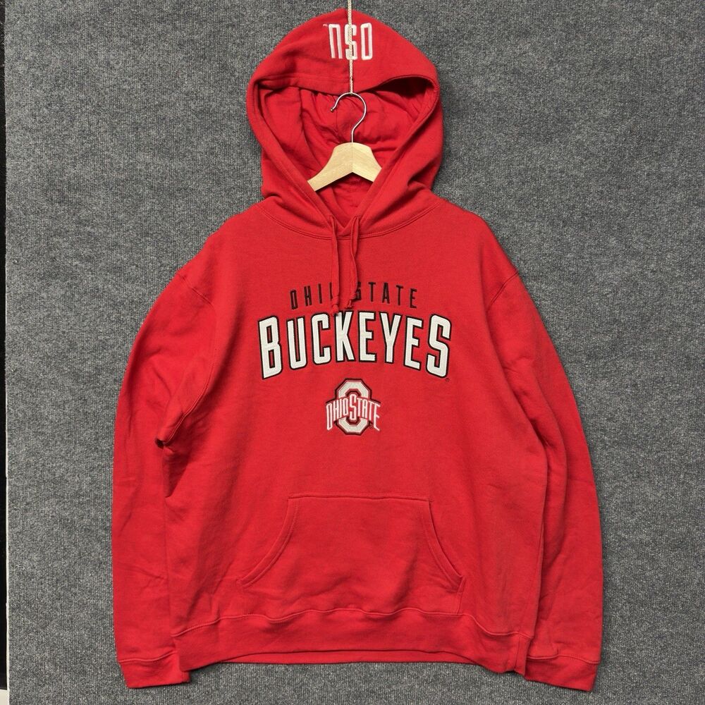 Ohio State Buckeyes Hoodie Red Embroidered Logo Official Varsity Athletic